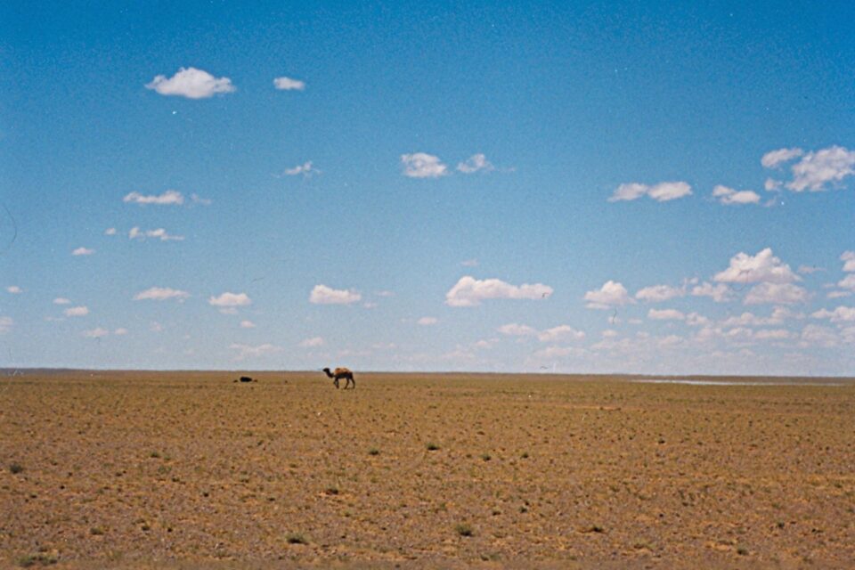 Paisagem árida da província de Ömnögovi, na Mongólia