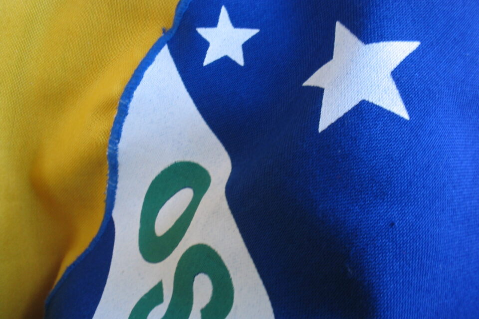 Detalhe da bandeira do Brasil